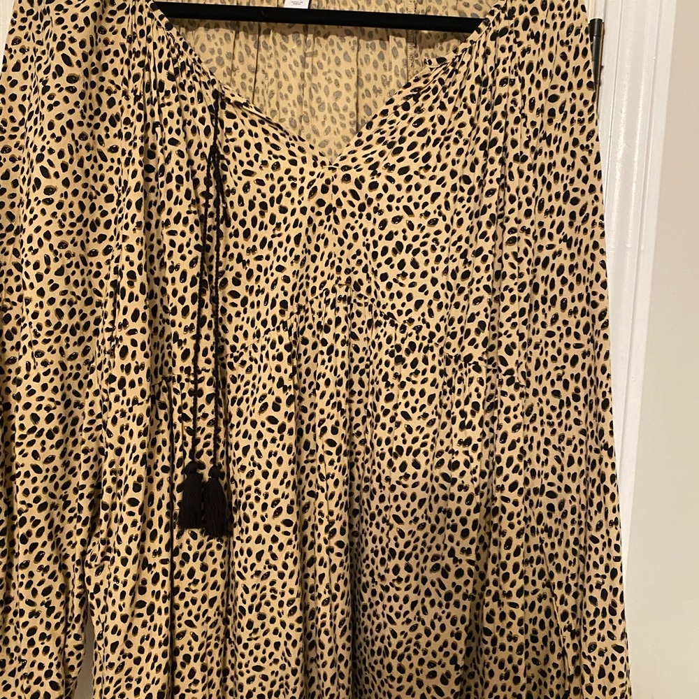 Cute Leopard Peasant top
